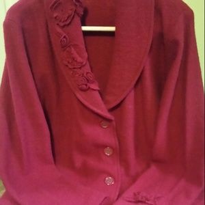 Harve Benard Appliqued Cardigan Sweater